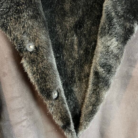 H&M Black Faux Suede & Faux Fur Coat (Size 2 ) - Picture 5 of 12